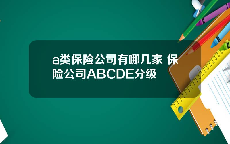 a类保险公司有哪几家 保险公司ABCDE分级
